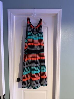 torrid Coral & Teal Striped Tank Dress